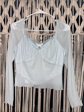 Long-Sleeve Mesh Top